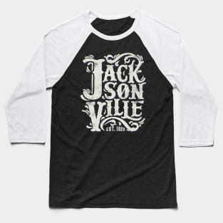 Jacksonville 1822 Florida Vintage Handlettering Baseball T-Shirt